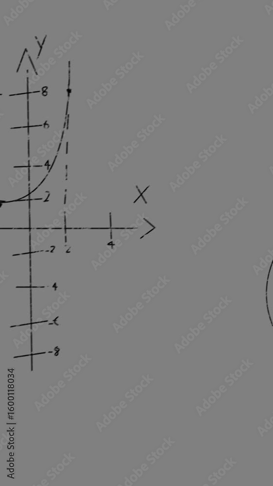 Aufkleber animation of math graps and data over grey background