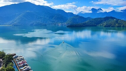 lake and mountains