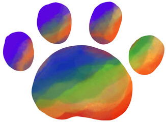 rainbow animal footprints