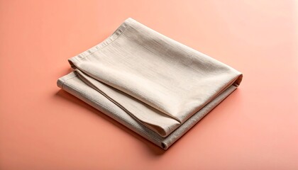 Folded Linen Napkin on Colored Background Simple Table Setting