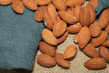 Close-Up of Almonds Showing Texture, Wrinkles, and Natural Form