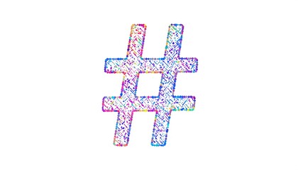 Obraz premium Colorful, textured hashtag symbol
