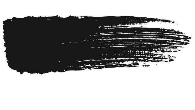 A horizontal black brushstroke features distinct parallel lines and a textured appearance isolated