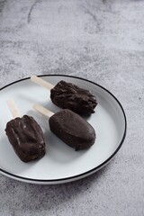 Chocolate Ice Cream Bars on Plate