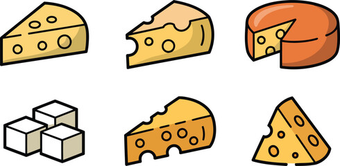 Cheese Wedge Cheese Slice Cheese Wheel Cheese Cubes Cheese Block Cheese Art Food Collection