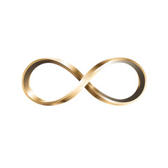 Elegant Gold Infinity Symbol on Transparent Background