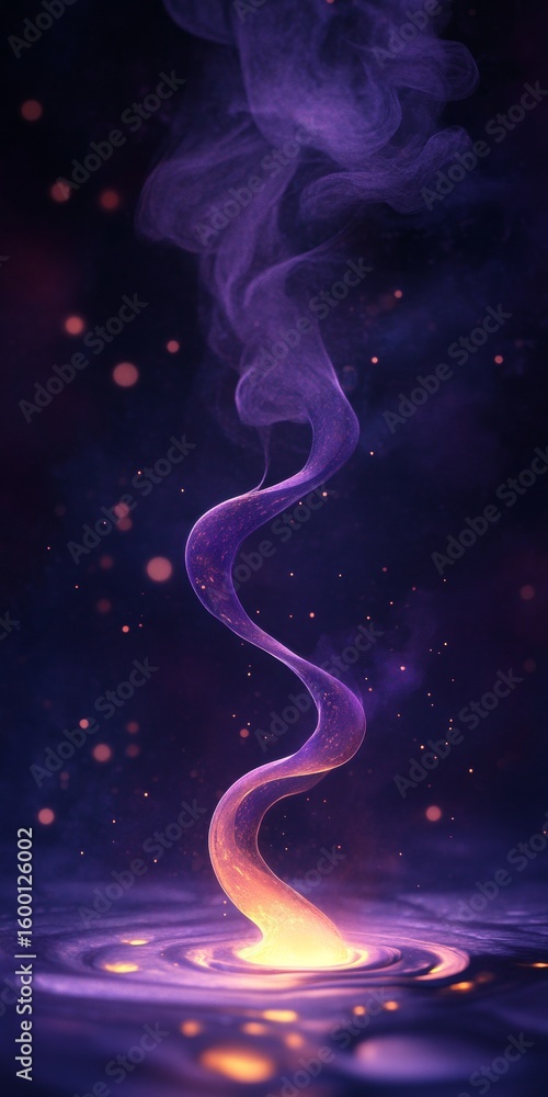 Canvas Prints a captivating swirl of ethereal smoke and glowing light dances in a dark background, creating a myst