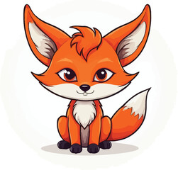 Fototapeta premium Cute Cartoon Fox Illustration For Childrens Designs