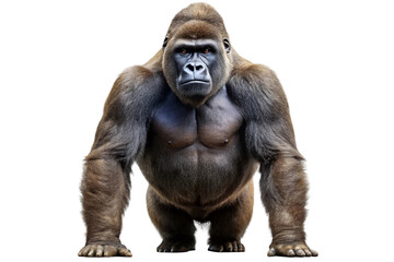 Fototapeta premium Sitting gorilla with folded hands and calm expression