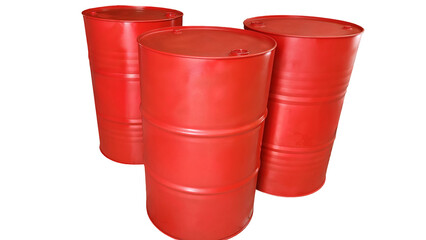 isolated red and black colored barrels