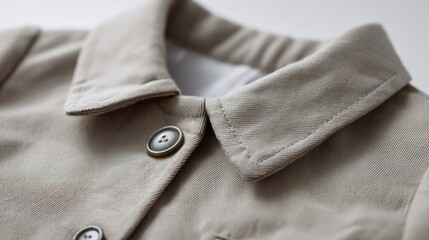 Crisp khaki collar evoking timeless elegance, perfect for Sartorial Sunday celebrations, invoking a vintage aesthetic and autumnal equinox coziness