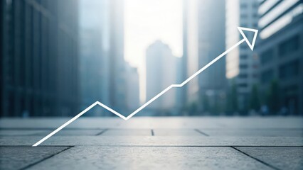 Rising line chart morphing into digital arrow — momentum in fintech innovation
