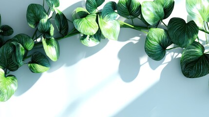 A display of lush green leaves against a light background.