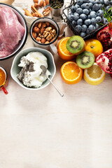 Healthy food to boost immunity. Healthy food, diet and healthy life concept.