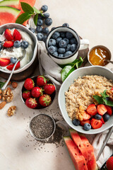 Healthy breakfast.. The concept of delicious and healthy food.