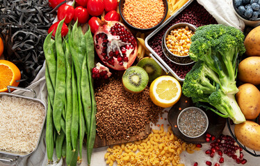 Healthy low carbs products. Ketogenic diet concept.