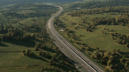 Fototapeta premium Highway through green countryside
