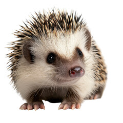 Cute and adorable hedgehog with quills standing on a soft surface, showcasing its unique features...