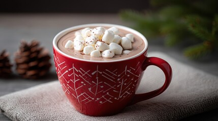 Hot Chocolate Treat in Mug with Marshmallow Garnish