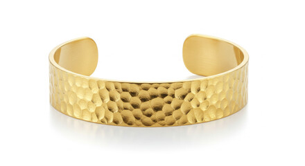 Gold Hammered Textured Bracelet.