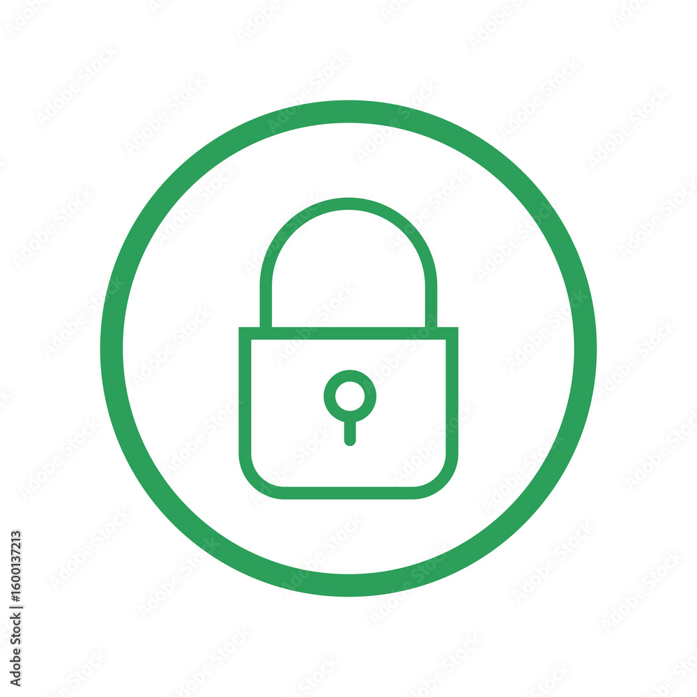 Poster lock circle icon isolated on transparent background