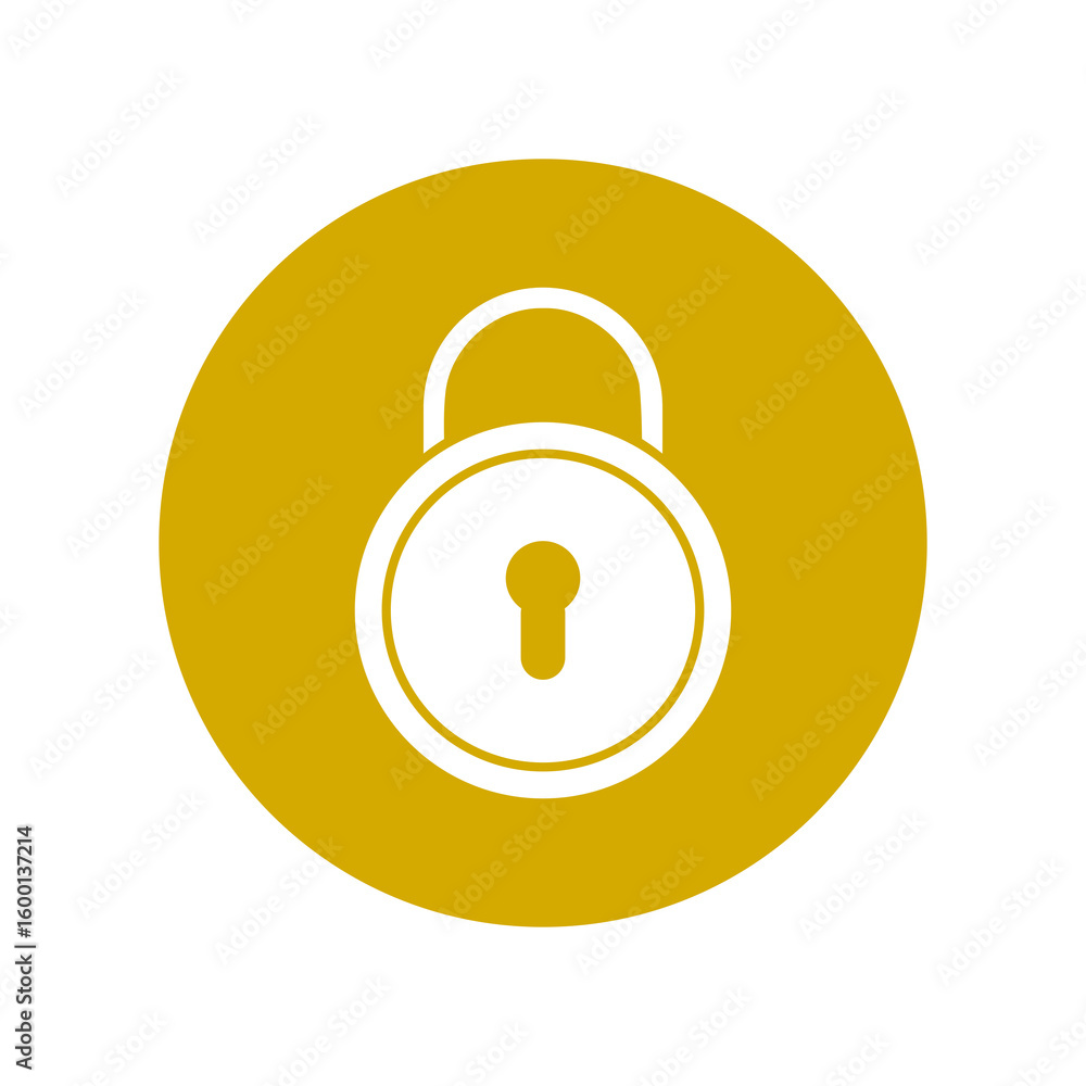 Poster lock circle icon isolated on transparent background