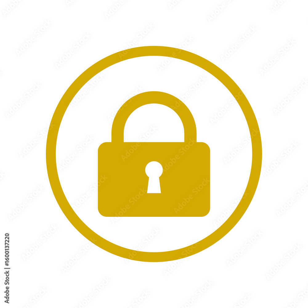 Poster lock circle icon isolated on transparent background
