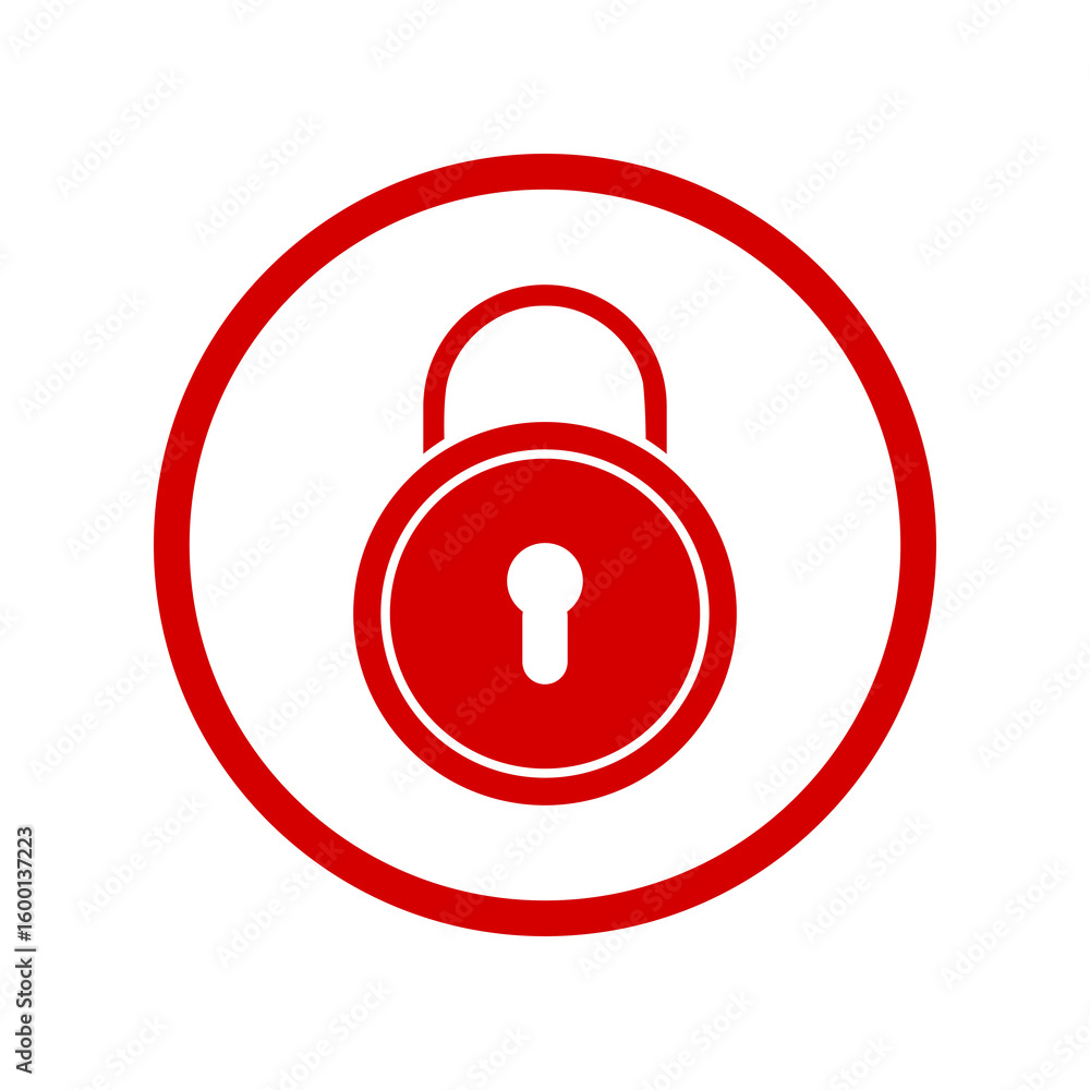 Poster lock circle icon isolated on transparent background