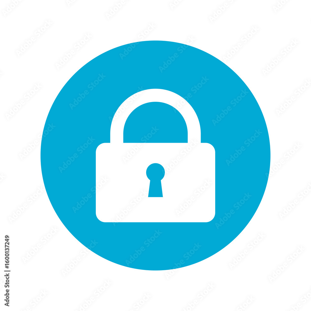 Poster lock circle icon isolated on transparent background