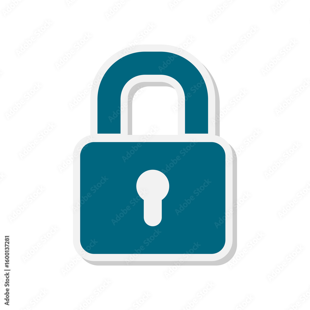 Poster lock simple icon isolated on transparent background