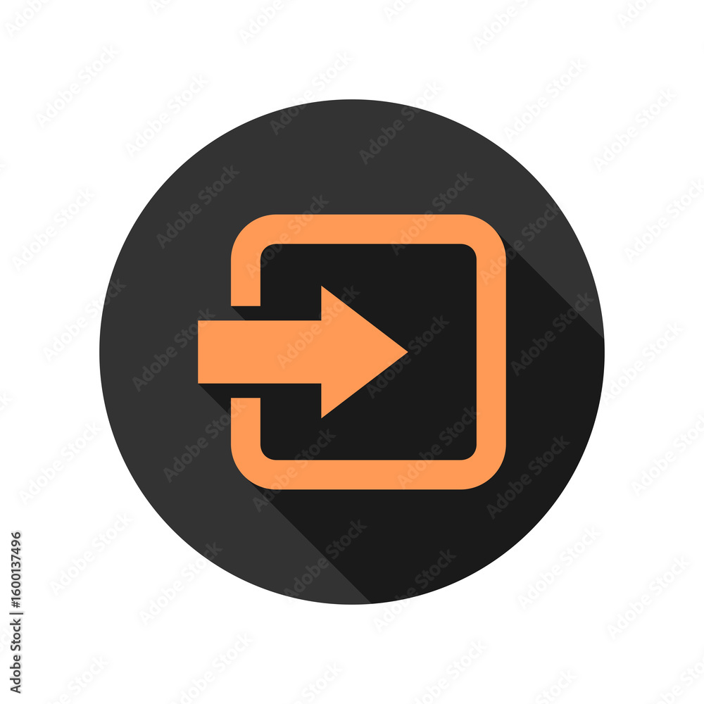 Poster login square arrow icon isolated on transparent background