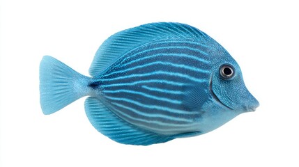Blue tang fish swims elegantly, resembling oceanic tapestries, perfect for World Oceans Day and Marine Biodiversity Appreciation Week