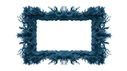 Blue coral reef wreath, fantasy aquatic dreamscape, oceanic mysteries, marine beauty, Frame Your World Day celebration, surreal maritime artistry