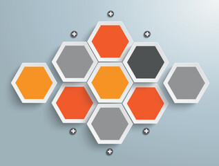 Hexagon Business Infographic 9 Options