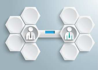 Hexagons 2 Businessmen Tab Infographic