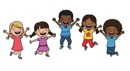 happy children playing