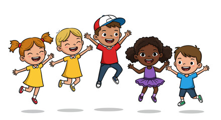 happy children playing