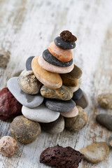 A variety of small stones of different geological origins