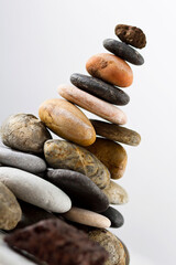 A variety of small stones of different geological origins