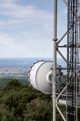 Metal pylon and radar in French Ardeche
