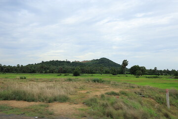 Obraz premium Rural Landscape with Fields and Hills