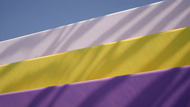 Non binary pride flag waving in the wind lgbtq community rights and equality concept