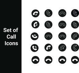 Call Icon Set &middot; Phone Handset Icons &middot; Filled, Outline, Rounded, Sharp Styles &middot; Vector Communication Symbols