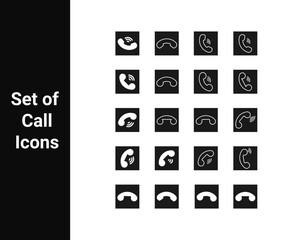 Call Icon Set &middot; Phone Handset Icons &middot; Filled, Outline, Rounded, Sharp Styles &middot; Vector Communication Symbols