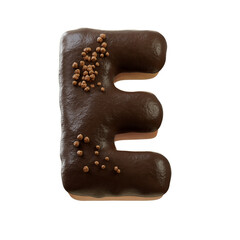 3D Font.Chocolate Biscuit Donut Font Concept. Isometric Alphabet. Numbers And Letters. 3d rendering isolated on white background