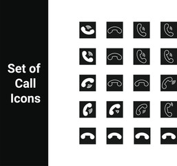 Call Icon Set &middot; Phone Handset Icons &middot; Filled, Outline, Rounded, Sharp Styles &middot; Vector Communication Symbols