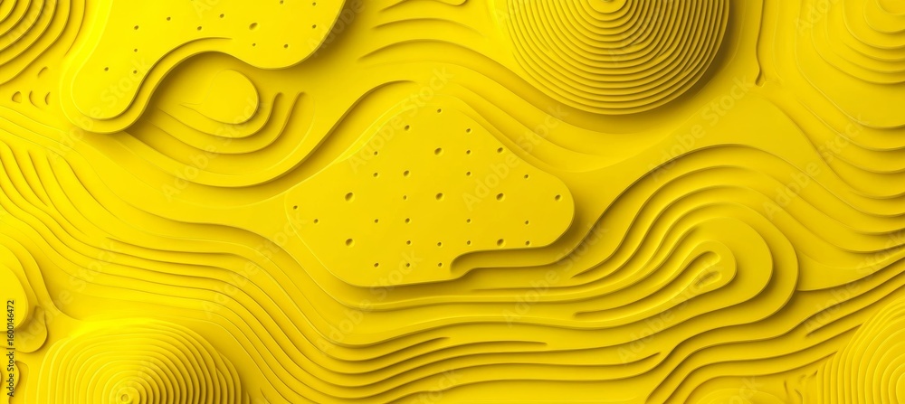 Poster abstract yellow topography background with concentric shapes for modern design and presentations