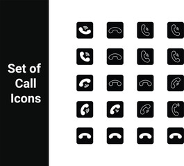 Call Icon Set &middot; Phone Handset Icons &middot; Filled, Outline, Rounded, Sharp Styles &middot; Vector Communication Symbols