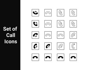 Call Icon Set &middot; Phone Handset Icons &middot; Filled, Outline, Rounded, Sharp Styles &middot; Vector Communication Symbols