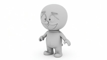 Fototapeta premium Gray cartoon character in a full shot.